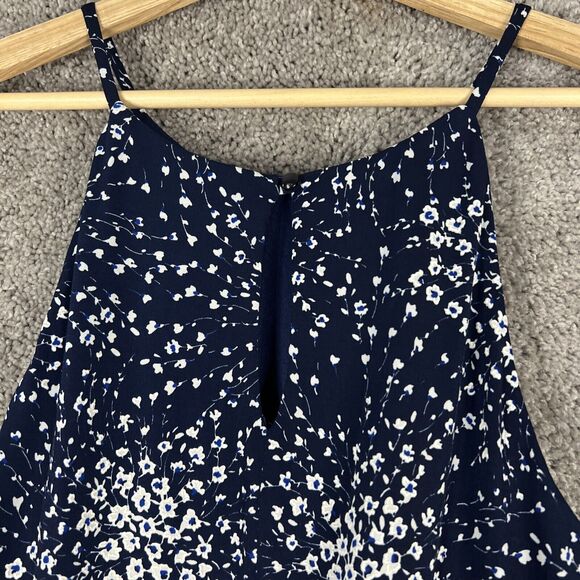 Fortune + Ivy Dress Womens Large Blue Floral Spaghetti Strap Flair Stitch Fix - Picture 6 of 14